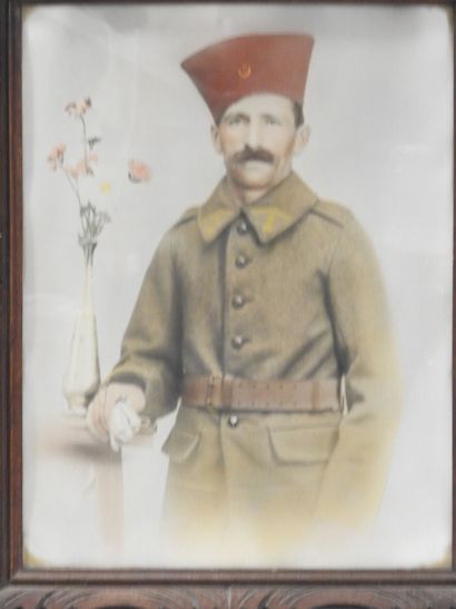 PHOTOGRAPHY. Framed and colored portrait...