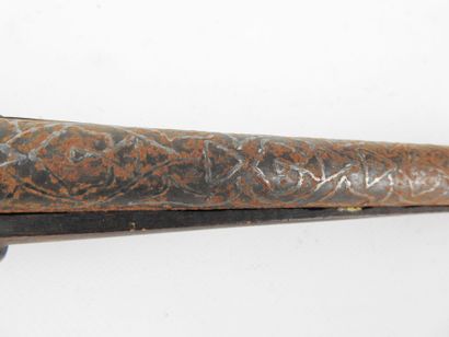 NORTH AFRICA. Percussion pistol, walnut frame,...