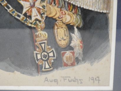 GERMANY. FUCHS August. Watercolor portrait...