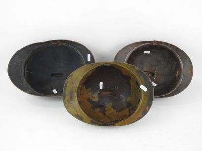 FRANCE. Lot of 3 Adrian helmet shells model...