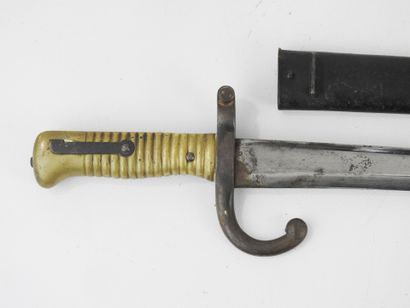FRANCE. Chassepot bayonet with brass handle...