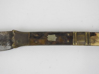 SPAIN. Large Navaja knife with handle decorated...