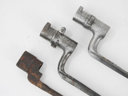 FRANCE. Lot of two bayonets with socket one...