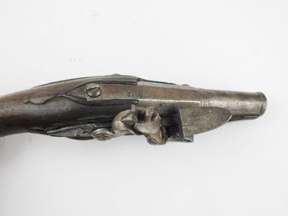 FRANCE. Small flintlock travel pistol with...