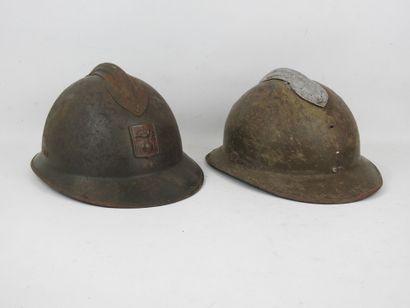 FRANCE. Lot of 2 Adrian helmets model 1926...