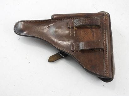 GERMANY. EQUIPMENT. Brown leather Lüger P08...