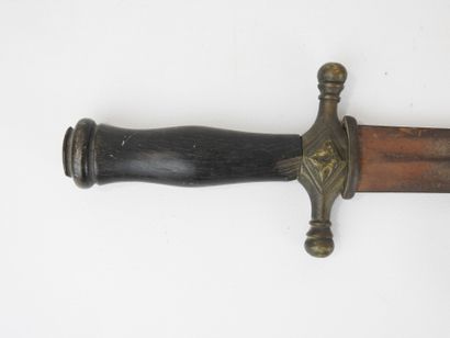FRANCE. Dagger of venery with handle in ebony,...