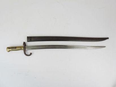 FRANCE. Chassepot bayonet with brass handle...