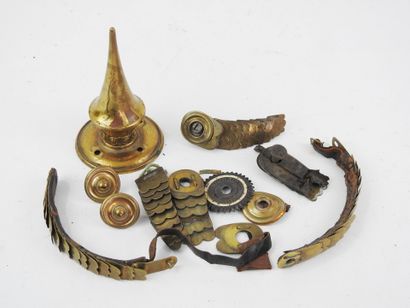 GERMANY. COPPERING. Lot of pieces of helmet...