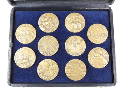 MEDALS. FRANCE. Suite of 10 bronze table...