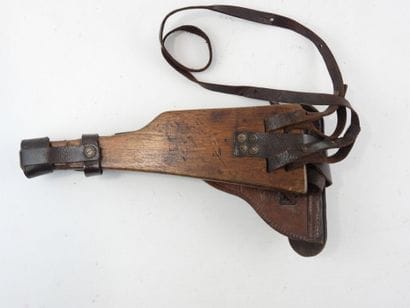 GERMANY. EQUIPMENT. Leather Lüger P08 artillery...