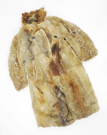 FRANCE. Large fur coat with tartan lining,...