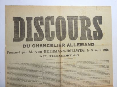 POSTERS. Speech in French of the German chancellor...