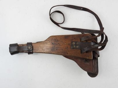 GERMANY. EQUIPMENT. Leather Lüger P08 artillery...