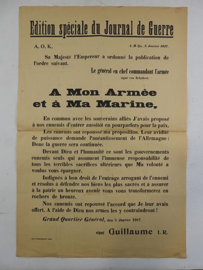 POSTERS. Speech in French of the German chancellor...