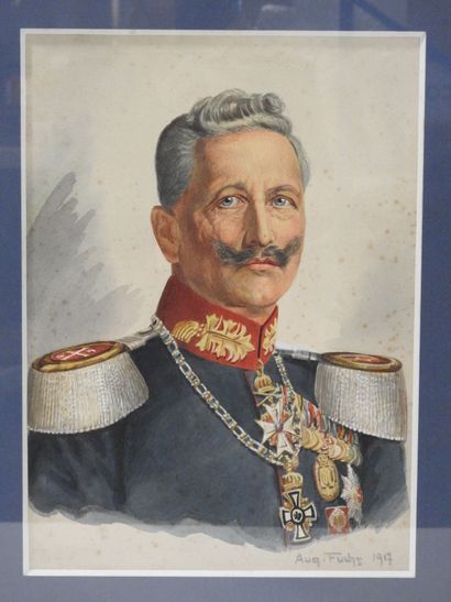 GERMANY. FUCHS August. Watercolor portrait...