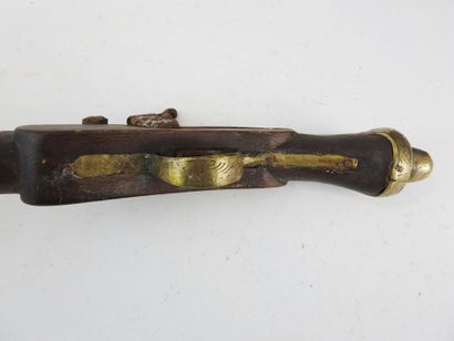 NORTH AFRICA. Percussion pistol, walnut frame,...