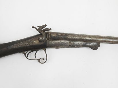 FRANCE. Pinfire shotgun, back plate engraved...