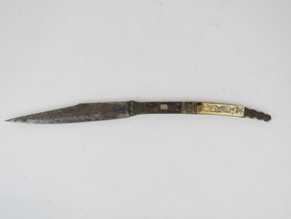 SPAIN. Large Navaja knife with handle decorated...