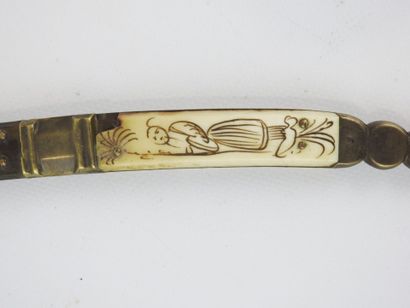 SPAIN. Large Navaja knife with handle decorated...