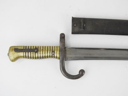 FRANCE. Chassepot bayonet with brass handle...