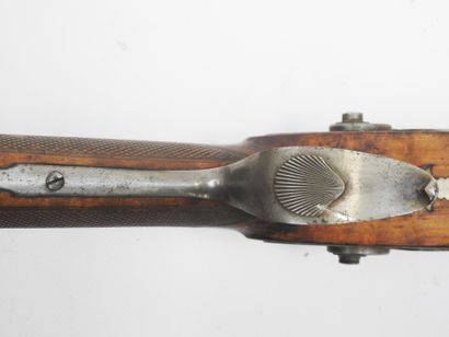 FRANCE. Percussion shotgun, walnut frame,...