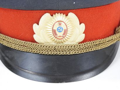 USSR. Police officer's cap with scarlet headband...