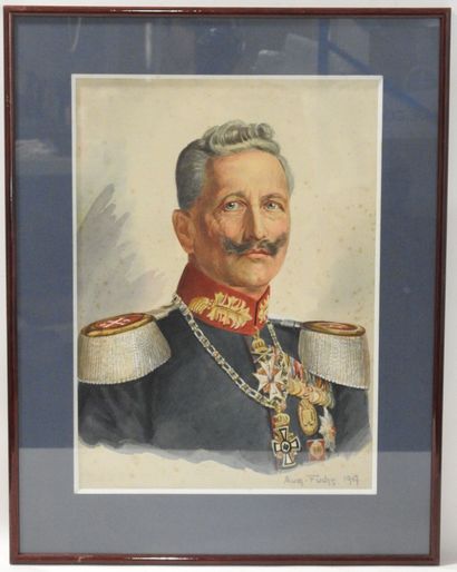 GERMANY. FUCHS August. Watercolor portrait...