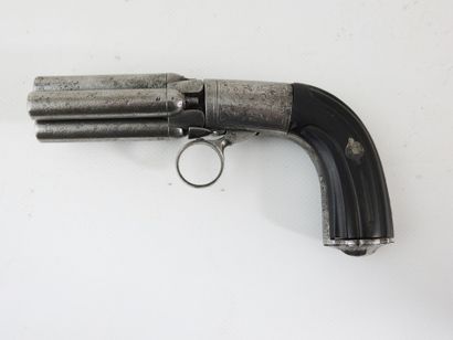 FRANCE. Mariette percussion pepperbox with...