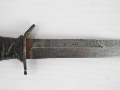 USA. USM3 combat knife, leather slice handle,...