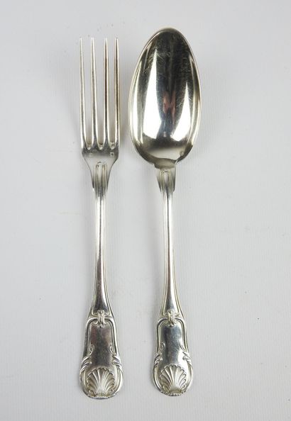 Suite of ten silver cutlery, Paris Minerve...