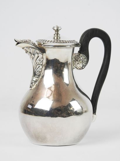Silver flat bottom coffee pot, minerva mark....
