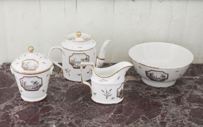 Service dit Egoïste en porcelaine émaillée...