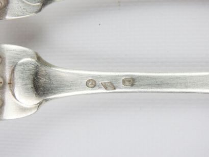 Pair of silver forks, hallmark Viellard 1st...