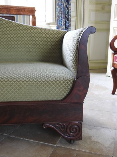 Mahogany and mahogany veneer meridian, one...