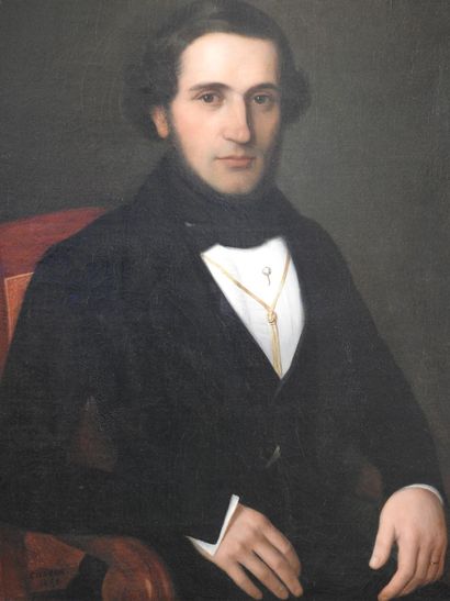 René CADEAU (1782-1858) : Portrait of a seated...