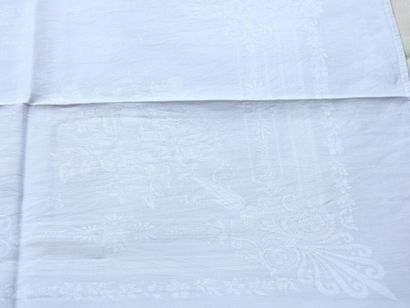Twelve damask napkins of Flowers and Medallion...