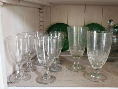 Meeting of six blown glass stemmed glasses...