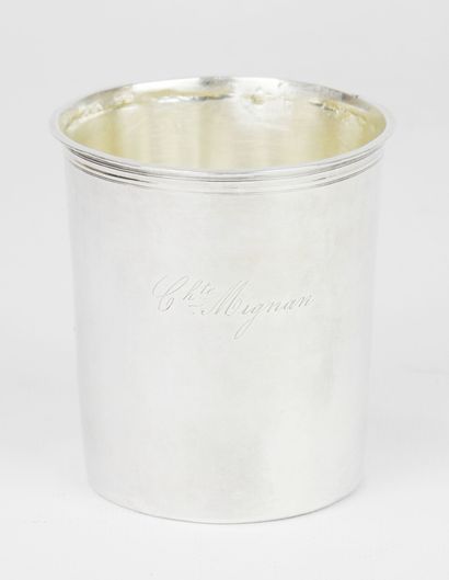 Large straight silver kettledrum 1st cock...