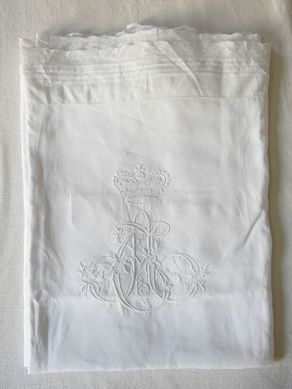 Pair of Linen Pillowcases with the Figure...