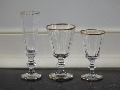 Part of service of glass stemmed glasses...