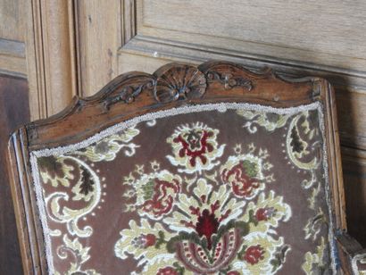 Pair of flat-backed armchairs in natural...