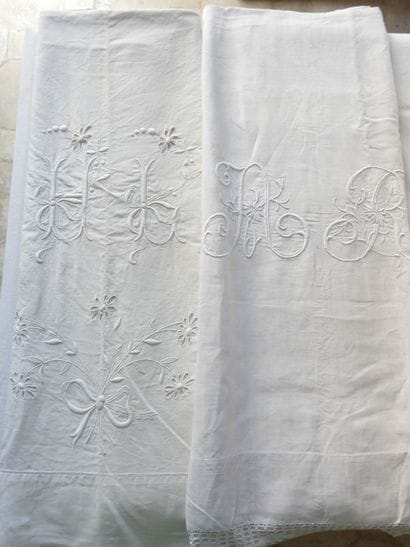 Two Large Linen Sheets HL 210 x 285 cm and...