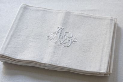 Six towels with A.B. numbers.