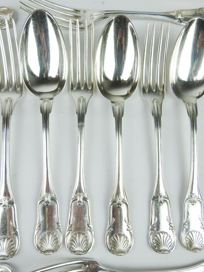Suite of ten silver cutlery, Paris Minerve...