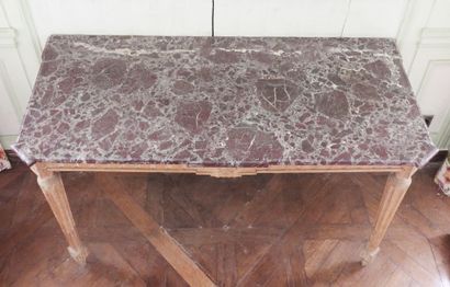 Wall console in carved natural wood resting...