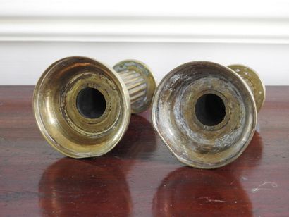 Pair of candlesticks of toilet in bronze....