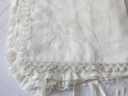 Five pillowcases of different embroidered...