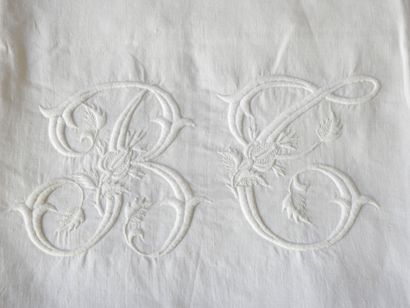 Pair of Taies chiffonized B.C. lace 67 x...