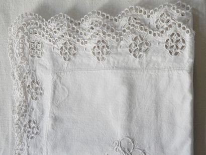 Pair of pillowcases E.B. lace 68 x 68 cm...